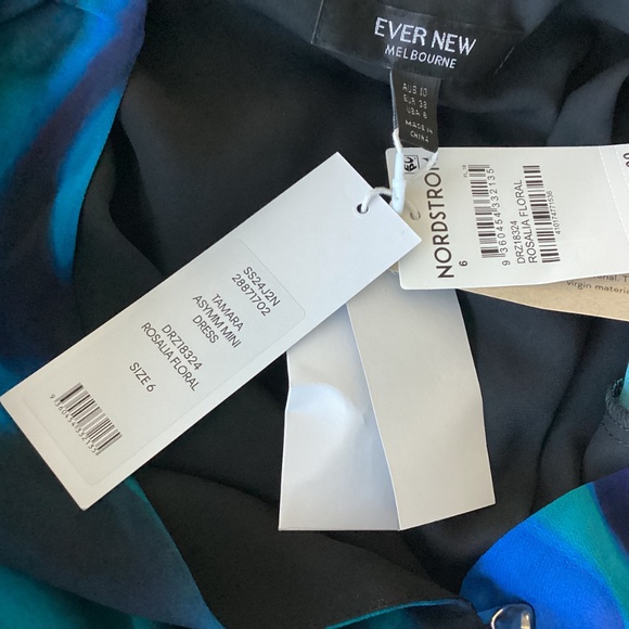 Ever New Tamara Abstract Print Long Sleeve Asymmetric Minidress, size 6 - Picture 13 of 14